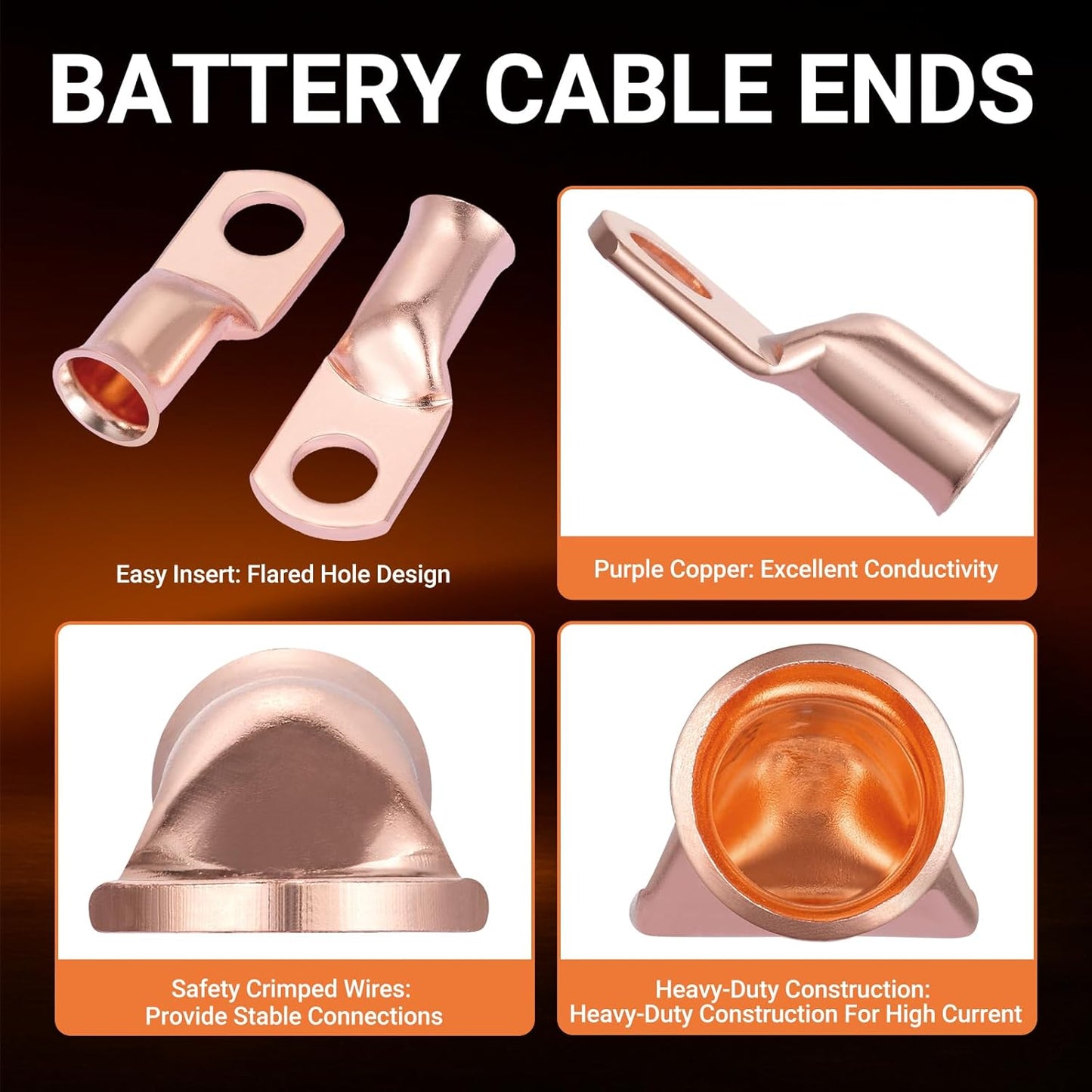 Kit 227 Pzas Terminales Cable AWG 2-8 1/0 2/0 3/8pulg