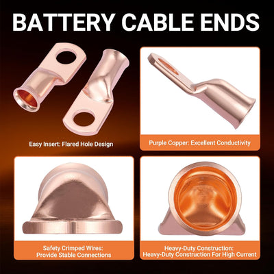 Kit 227 Pzas Terminales Cable AWG 2-8 1/0 2/0 3/8pulg