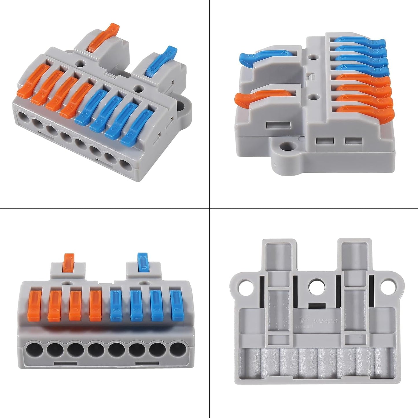 Conector cable palanca 2en8 empalme a presión bloque terminales