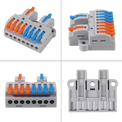 Conector cable palanca 2en8 empalme a presión bloque terminales