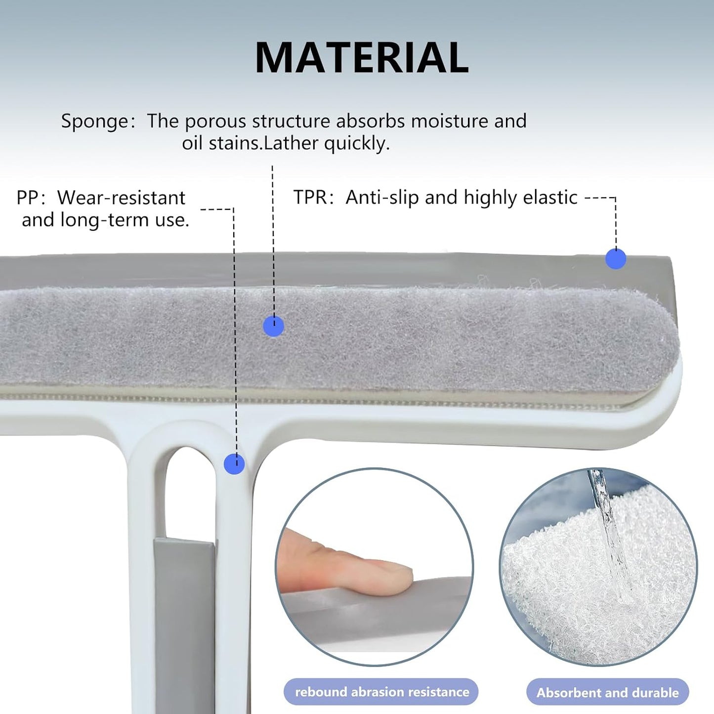 Squeegee 4en1 para vidrio ducha puertas ventanas estufa