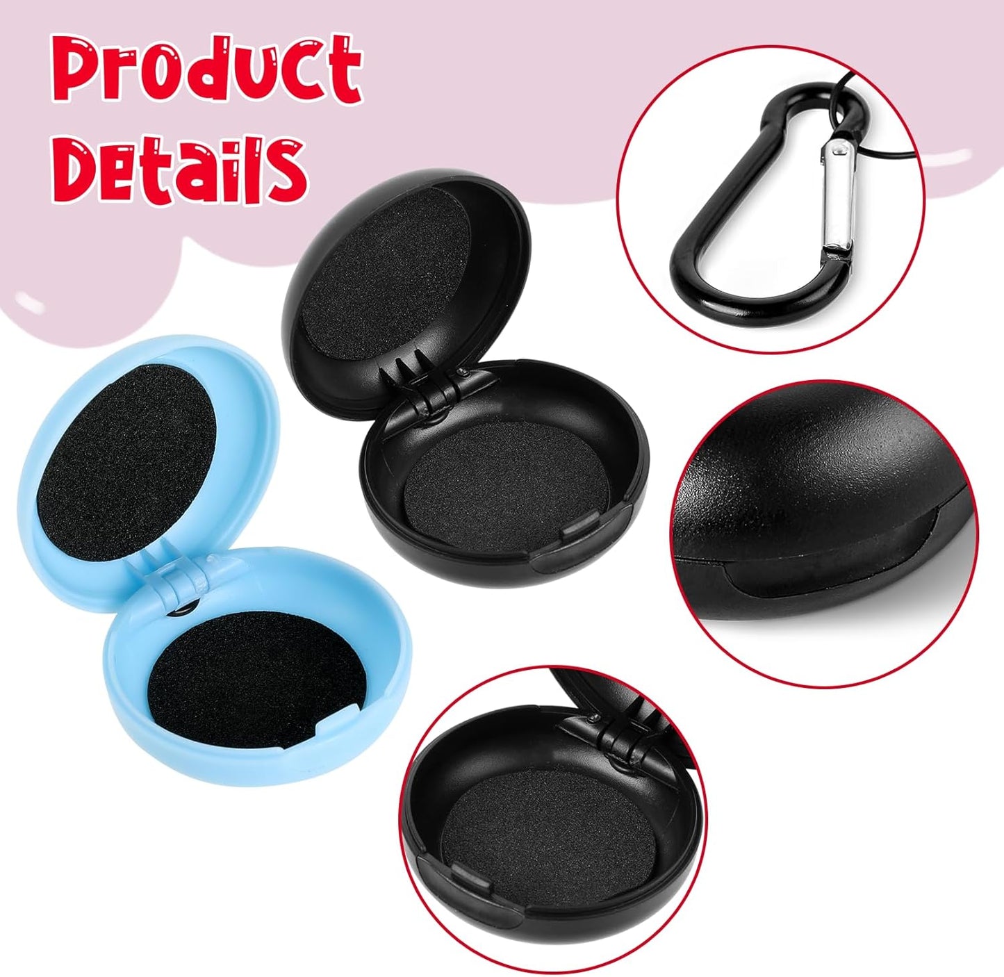 Fundas tapones oídos plástico ABS llavero viaje negro azul