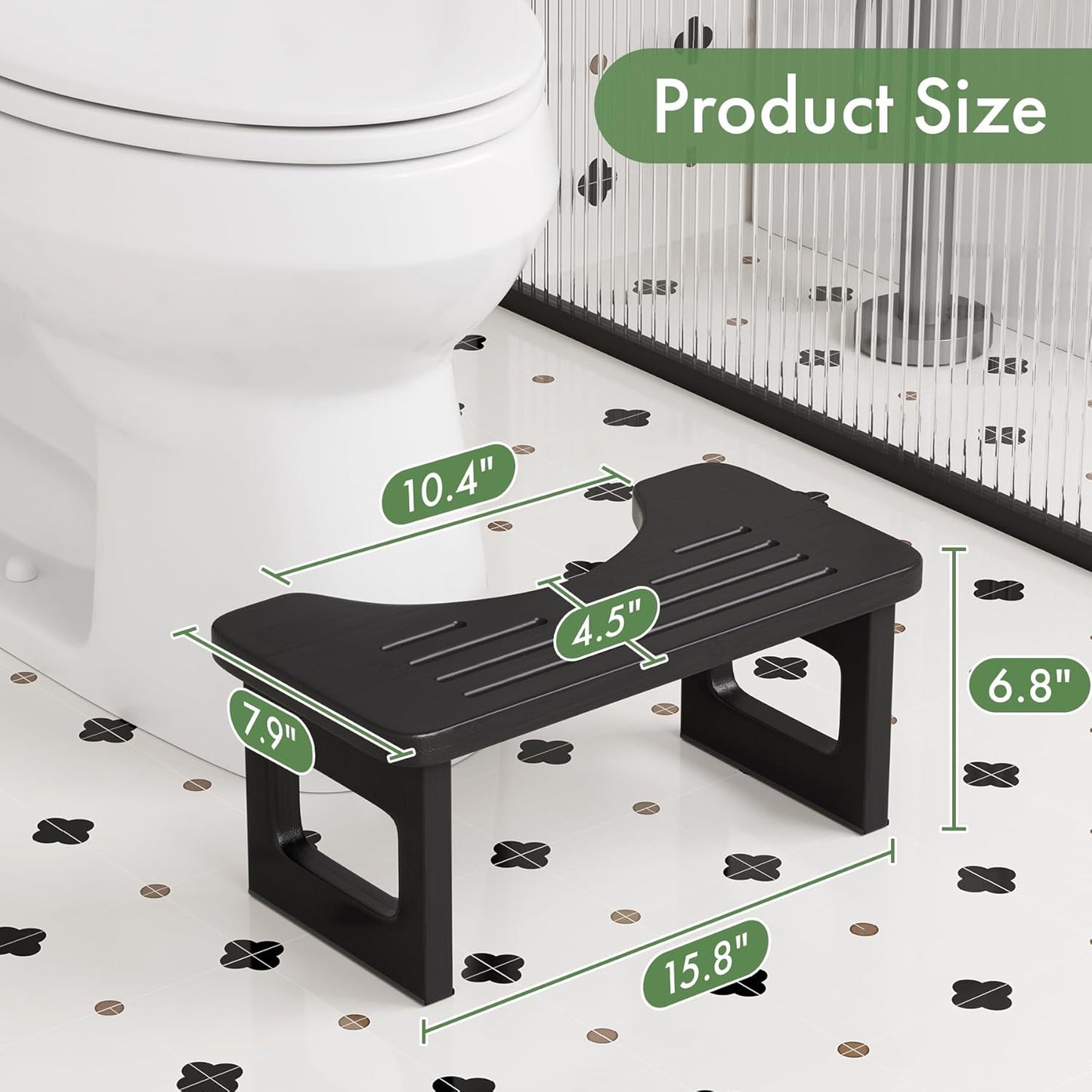 Taburete plegable bambú antideslizante para adultos