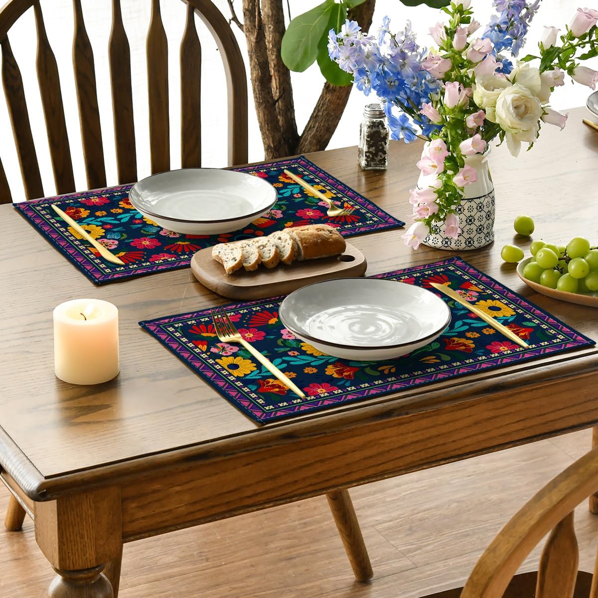Set 4 Manteles Cinco de Mayo 12x18pulg Florales