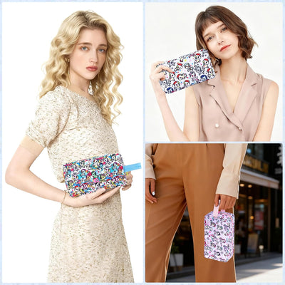 Bolsa maquillaje viaje gran capacidad con asa dibujos animados