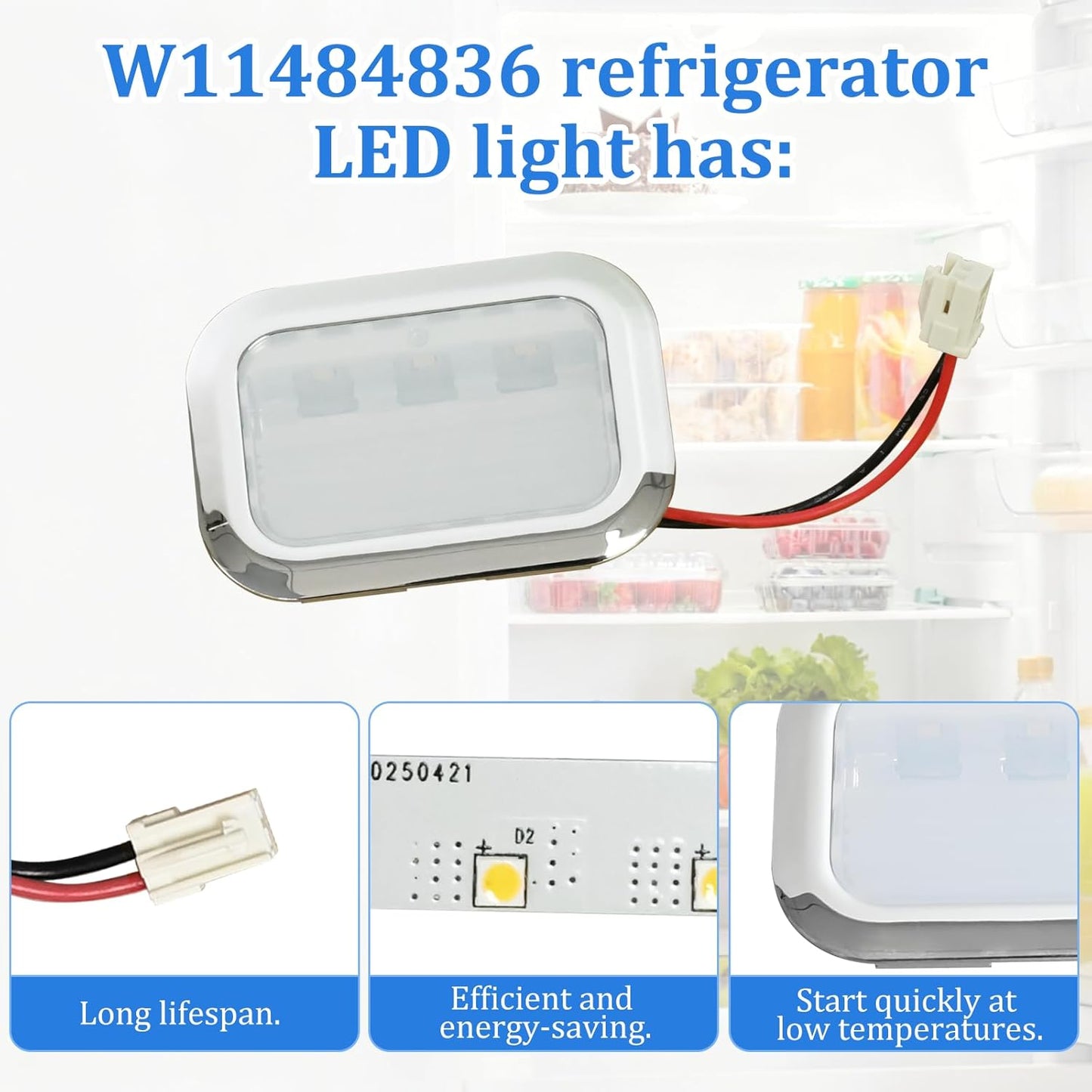 Reemplazo luz LED para refrigerador comp Whirlpool