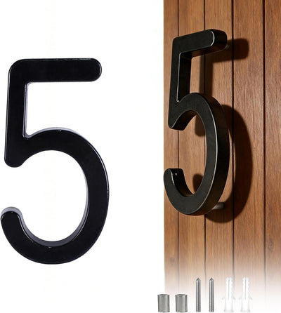 Números de casa flotantes 4.3 pulg set negro