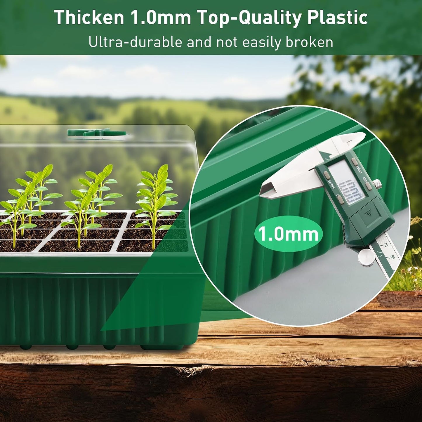 Bandeja germinación 160 celdas súper gruesa con cúpula