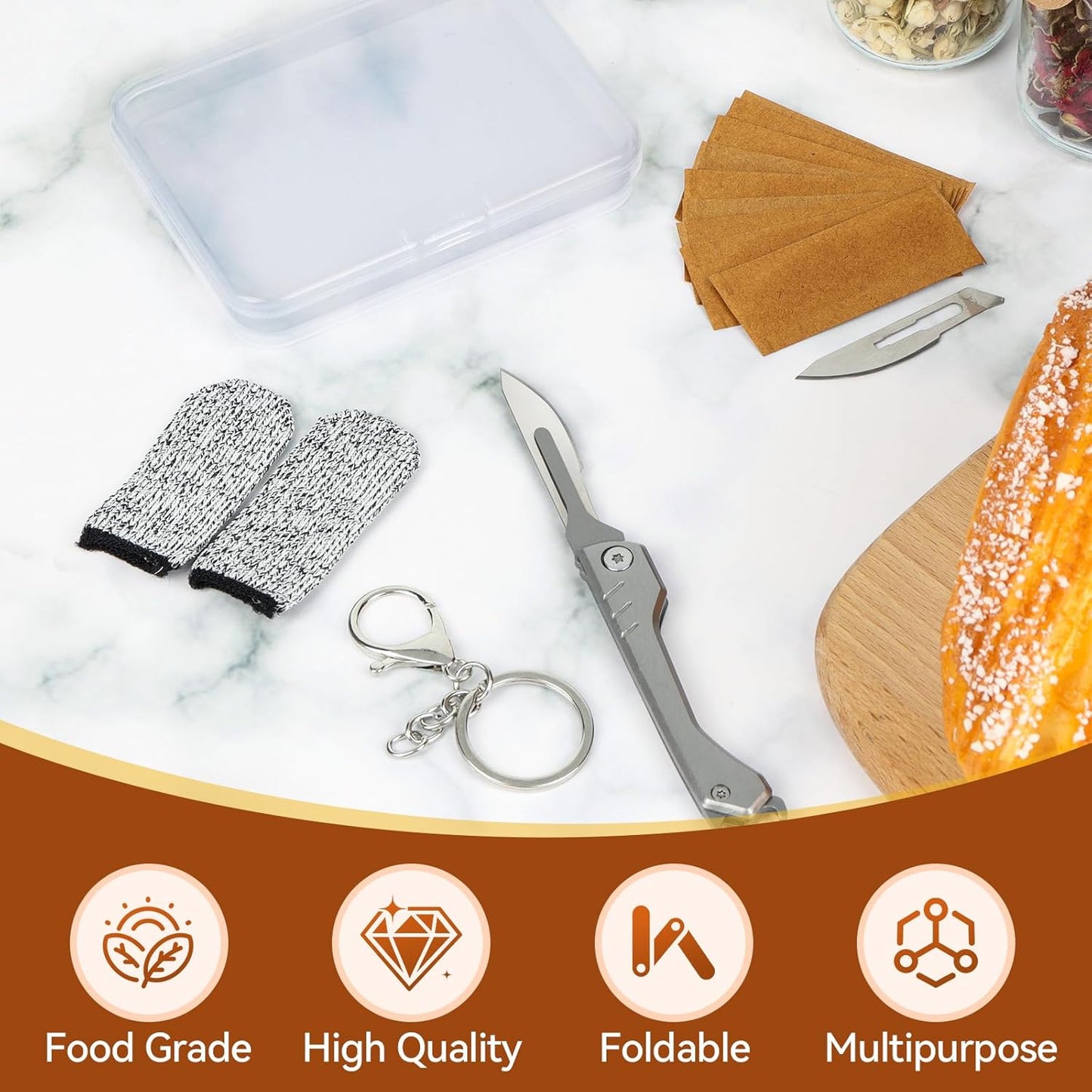 Cuchillo plegable para masa con hoja extraíble