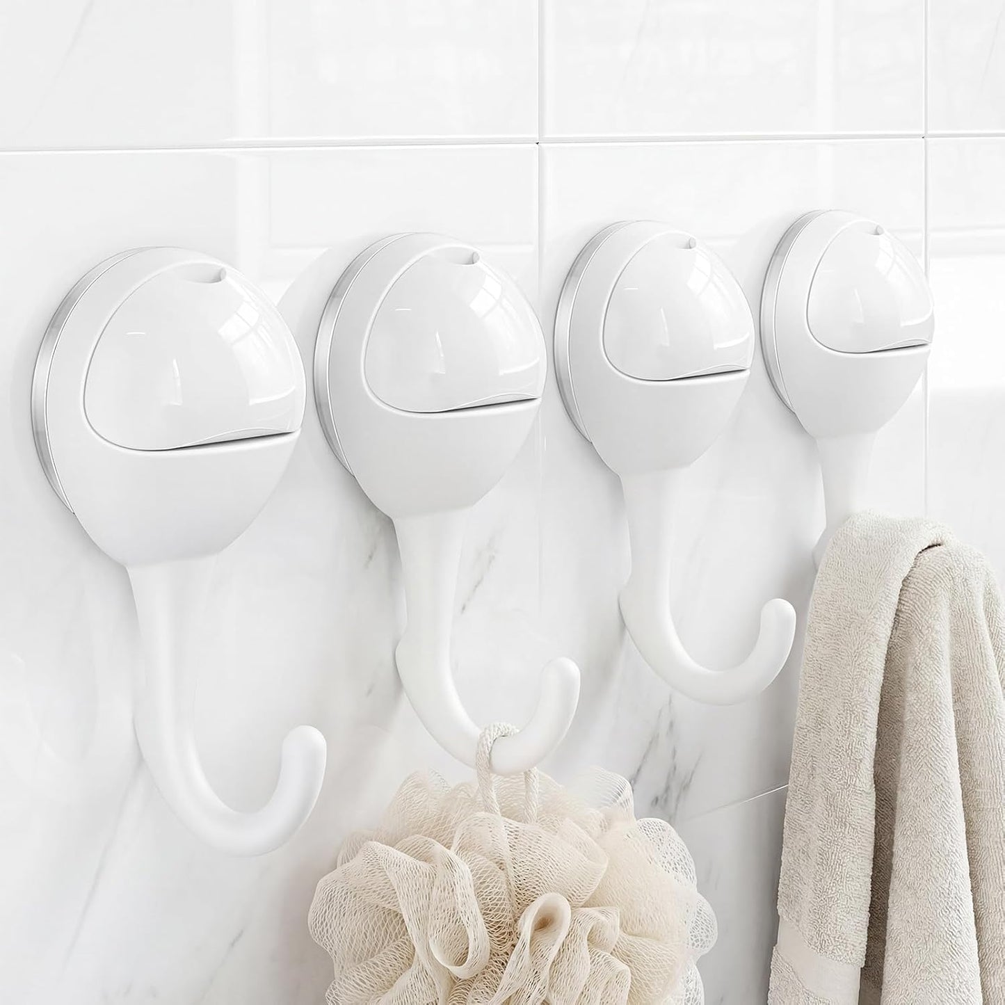 4 Ganchos Ventosa Sin Taladro Para Baño Ventanas Reutilizables