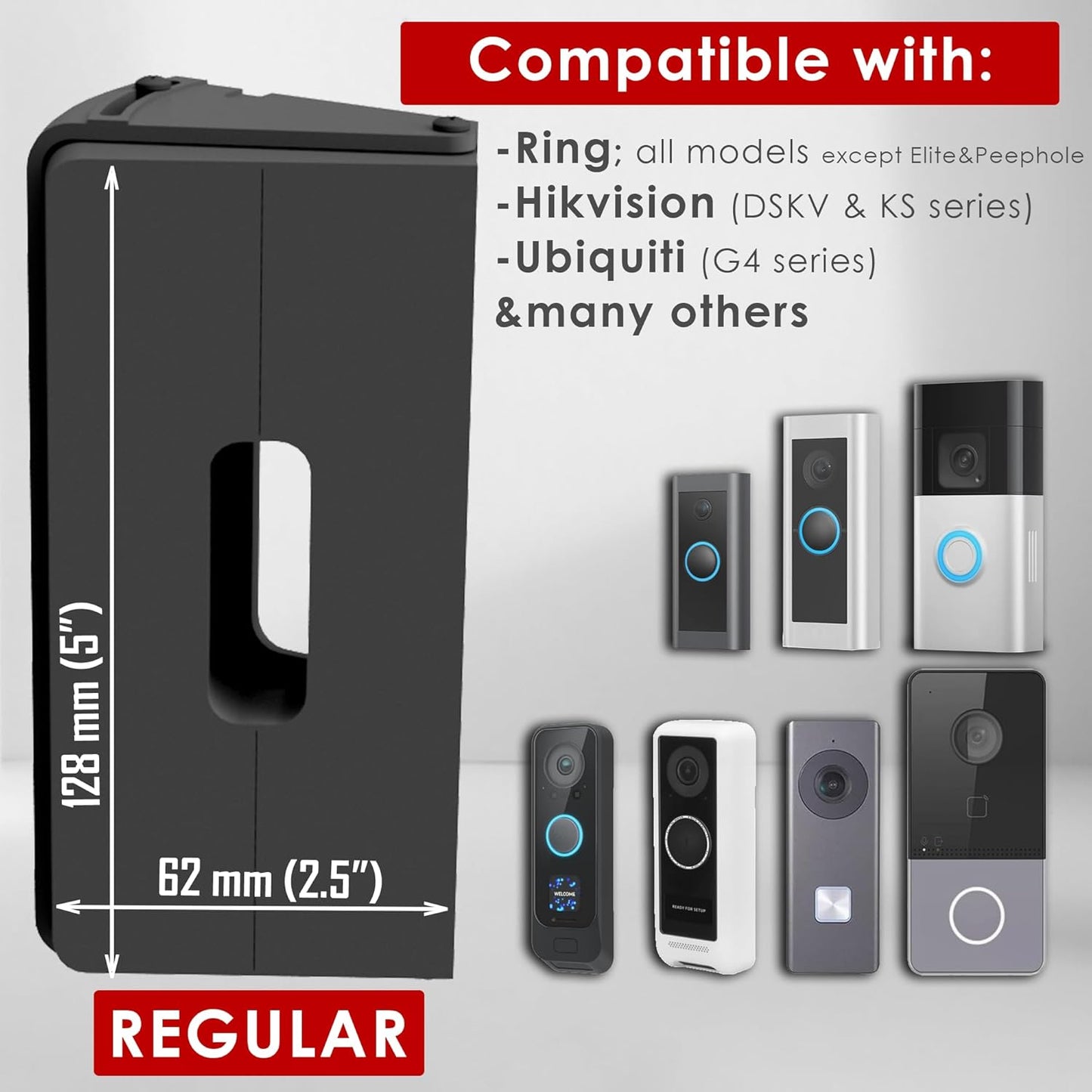 Timbre puerta ajustable sin taladro 25-55grados con cable
