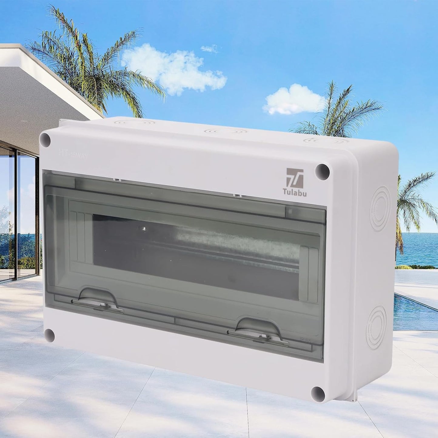Caja disyuntor 15 vías IP65 PC/ABS resistente cubierta transparente