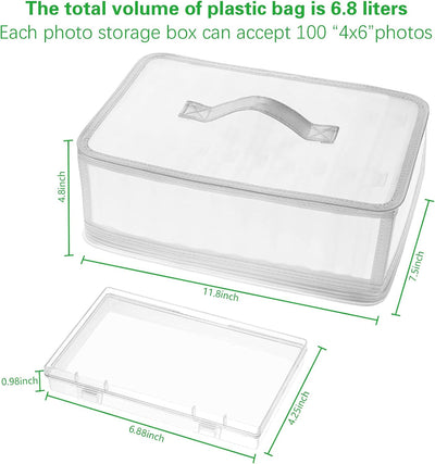 Bolsa almacenamiento fotos 4x6pulg 10 cajas 1000 fotos organizador