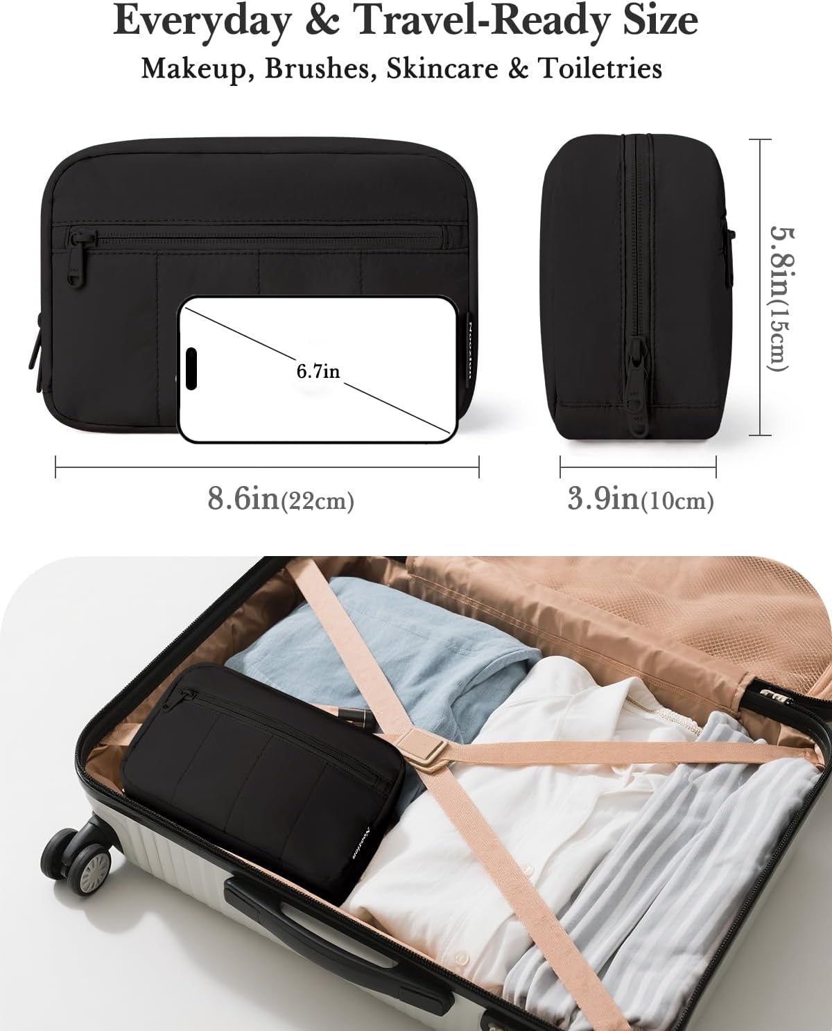 Bolsa maquillaje viaje acolchada organizadora mujer