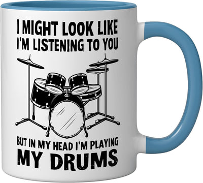 Taza de cerámica para tambores azul/blanco