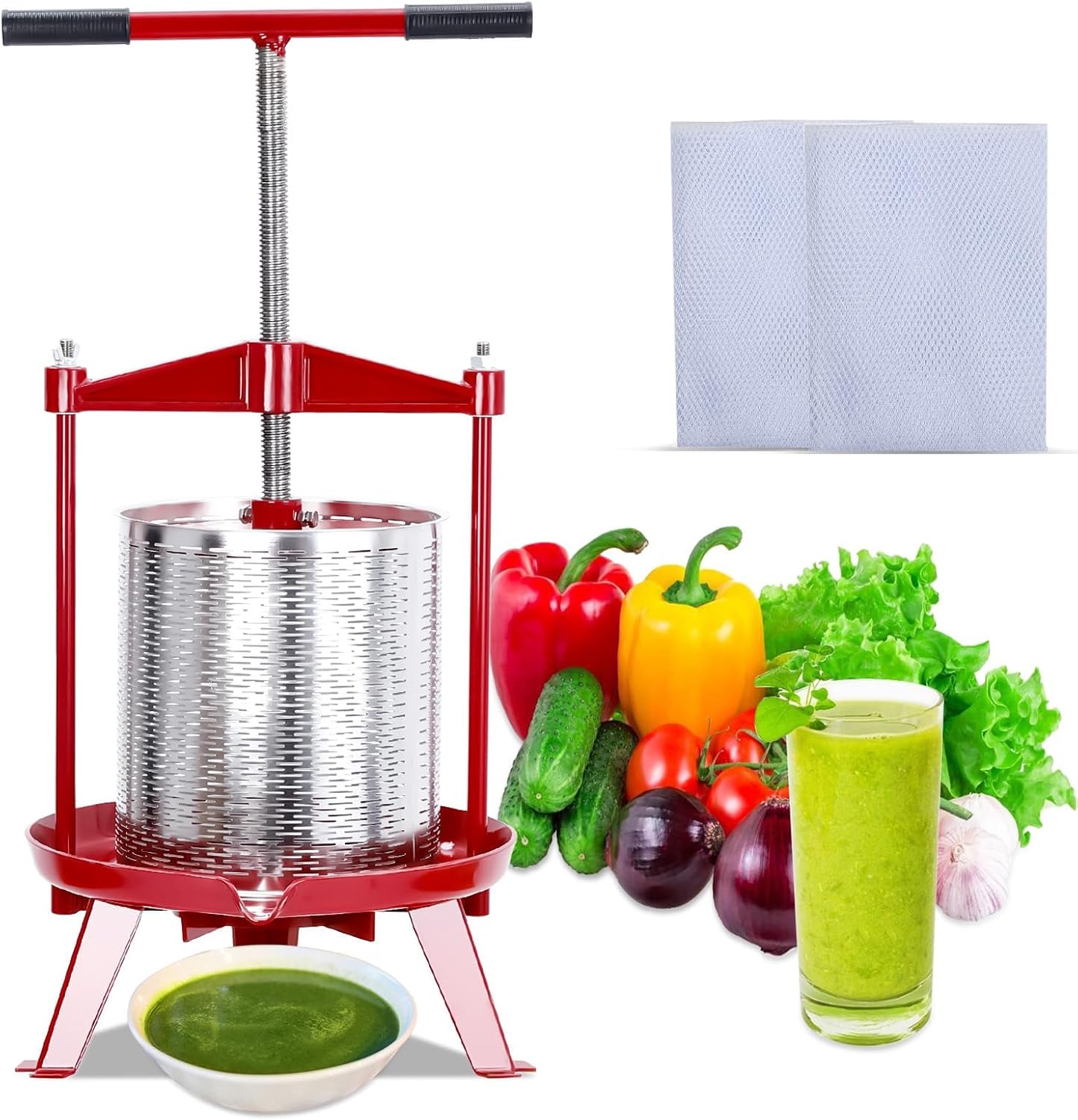 Prensa manual acero inox 3.69gal extractor jugo y aceite
