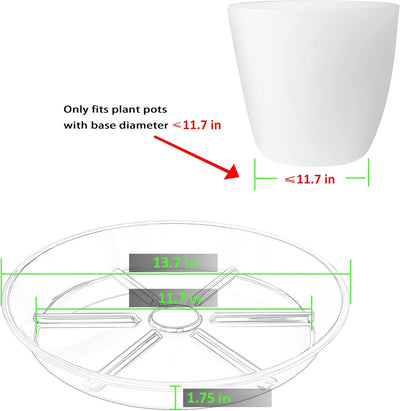 Bandeja plantas 14pulg 2 pack platillos transparentes redondos