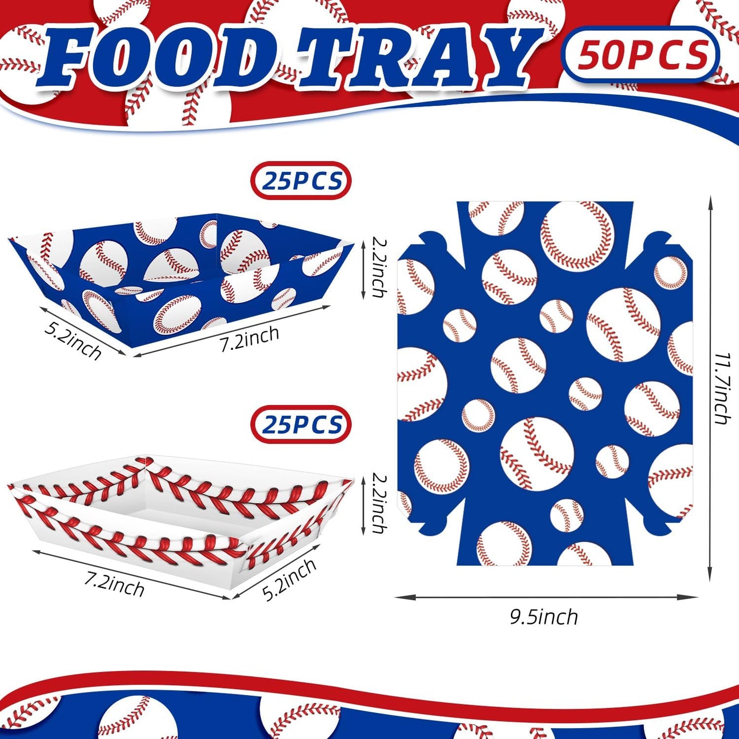 Decoraciones de fiesta de béisbol con bandejas y botes para cumpleaños