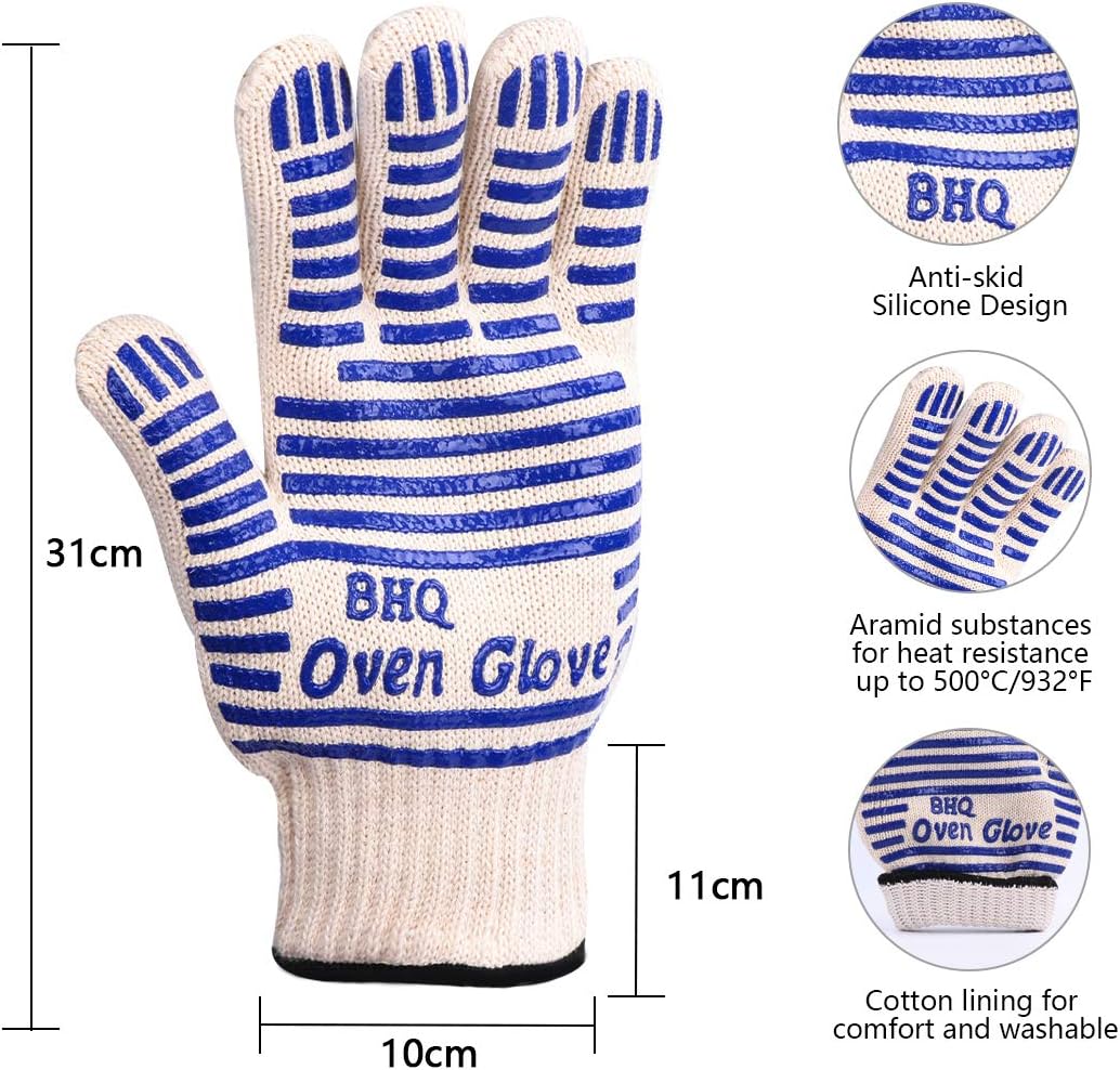 Guantes horno resistentes 932F cocina barbacoa parrilla