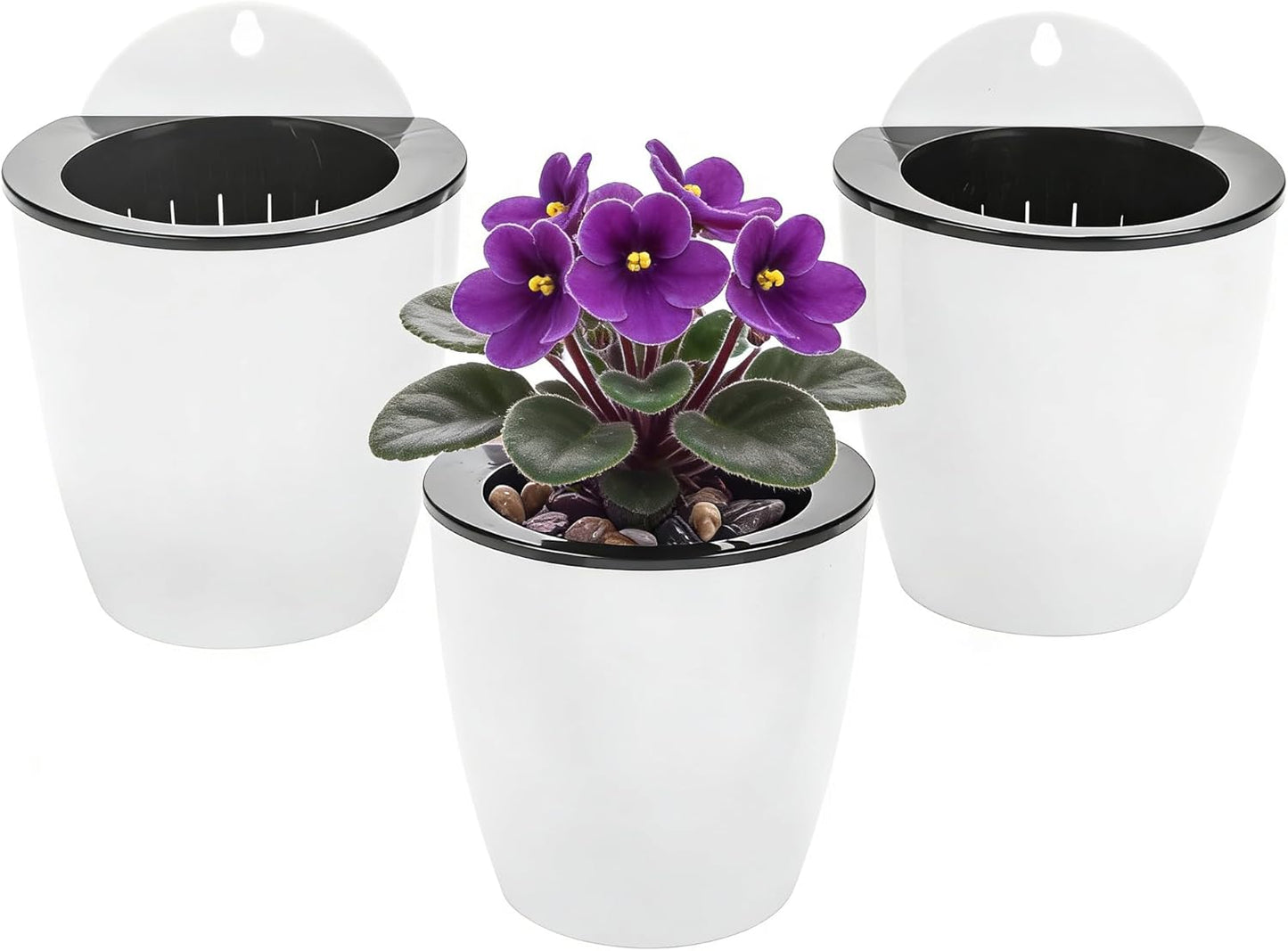 3 Pzas Macetas Colgantes Riego Automático Jardín Vertical