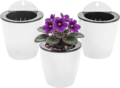 3 Pzas Macetas Colgantes Riego Automático Jardín Vertical