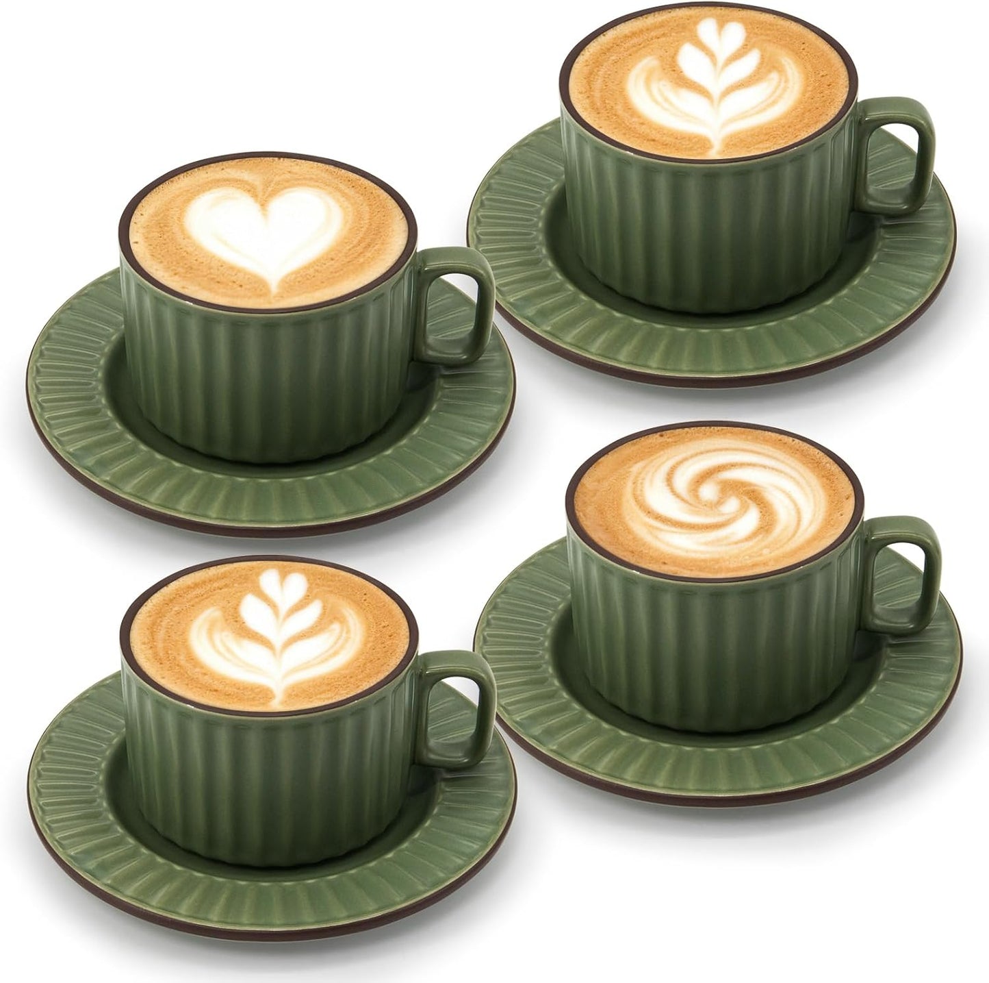 Taza Cerámica Matcha con Platillo y Molde 8x8