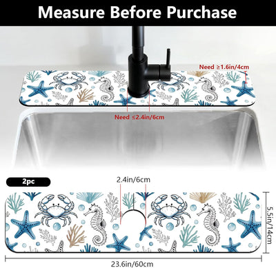 Alfombrillas de verano para fregadero cocina protector contra salpicaduras animales marinos