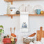 Toallas de cocina de conejo de Pascua Voatok Chinoiserie decoración regalo mujer plato floral azul y blanco 16x24