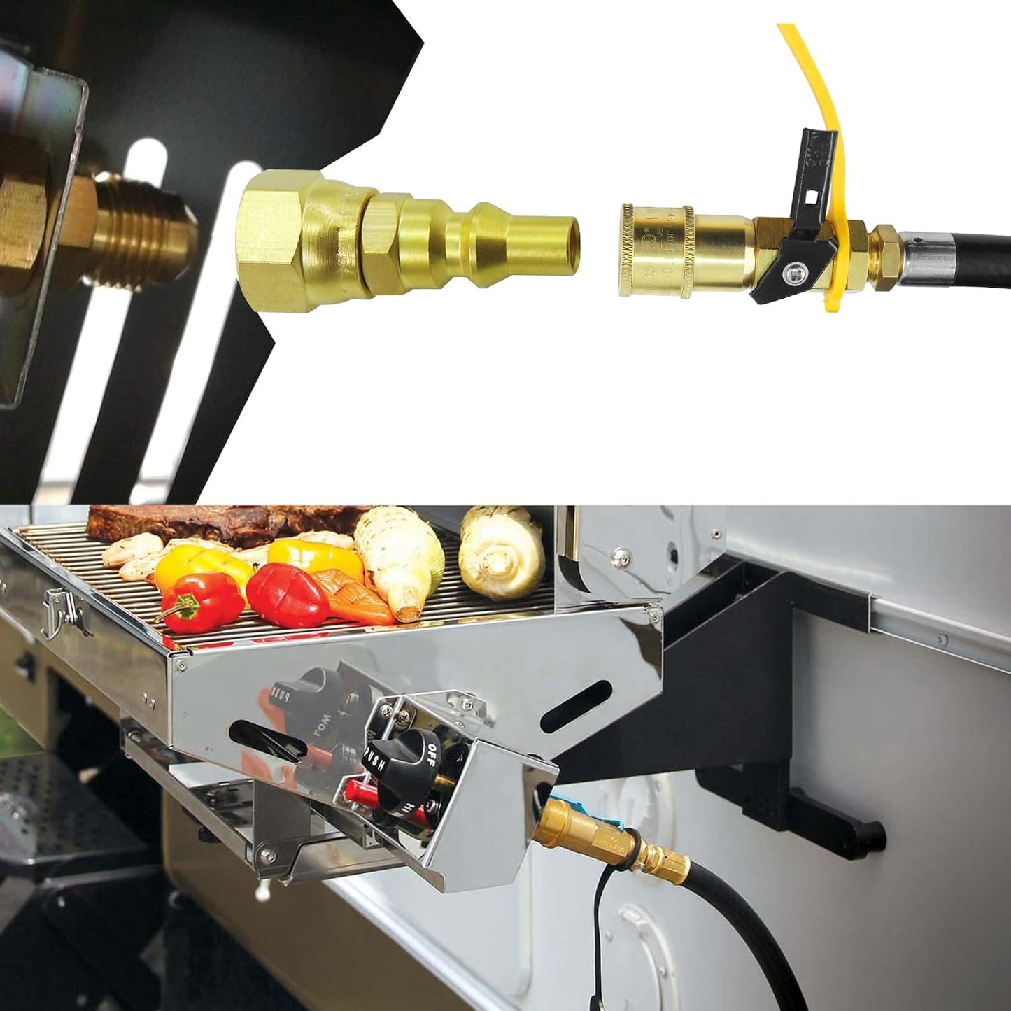 Parrilla gas propano calentador 1/4 tecla rápida RV
