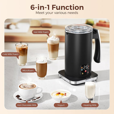 Espumador leche 6en1 eléctrico 14.2oz máquina café y chocolate