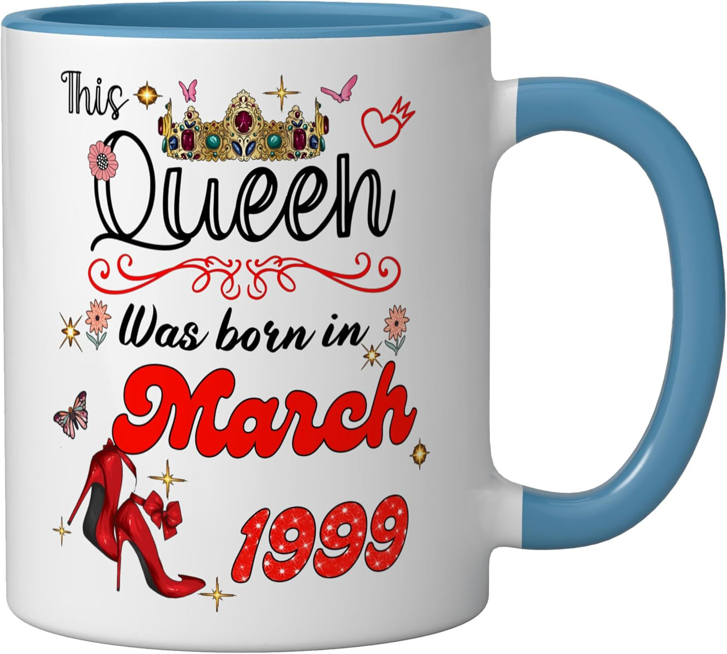 Taza Cerámica para Mujer Cumpleaños Azul/Blanco