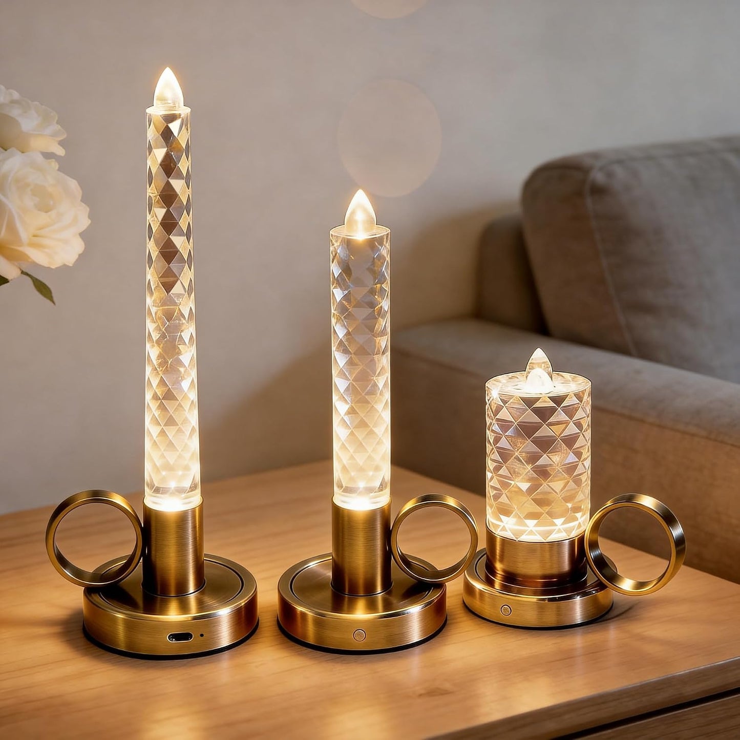 Juego velas LED recargables inalámbricas con pilas 0.4 W