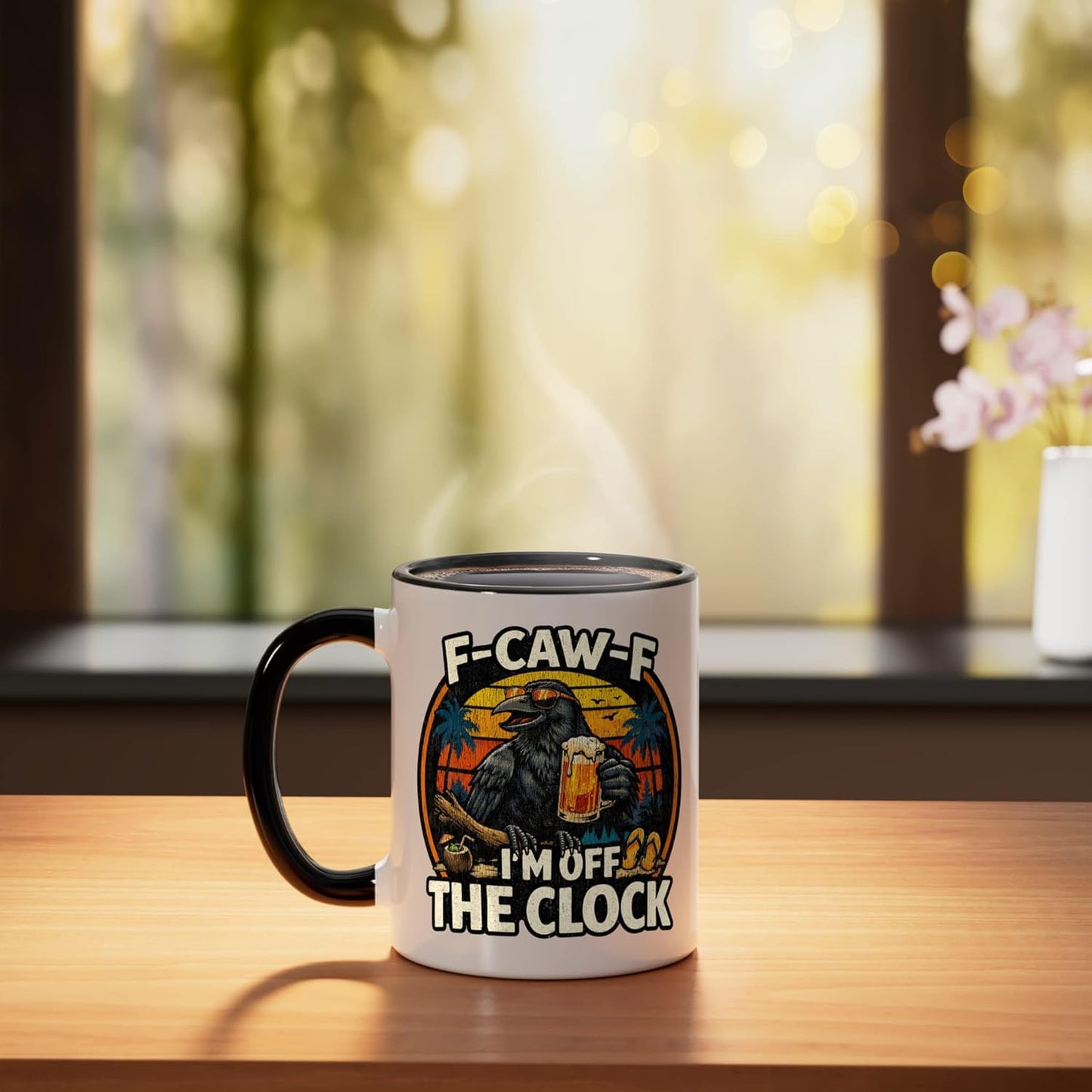 Taza Cerámica Trabajo Humorística Bebida Cerveza Negro/Blanco
