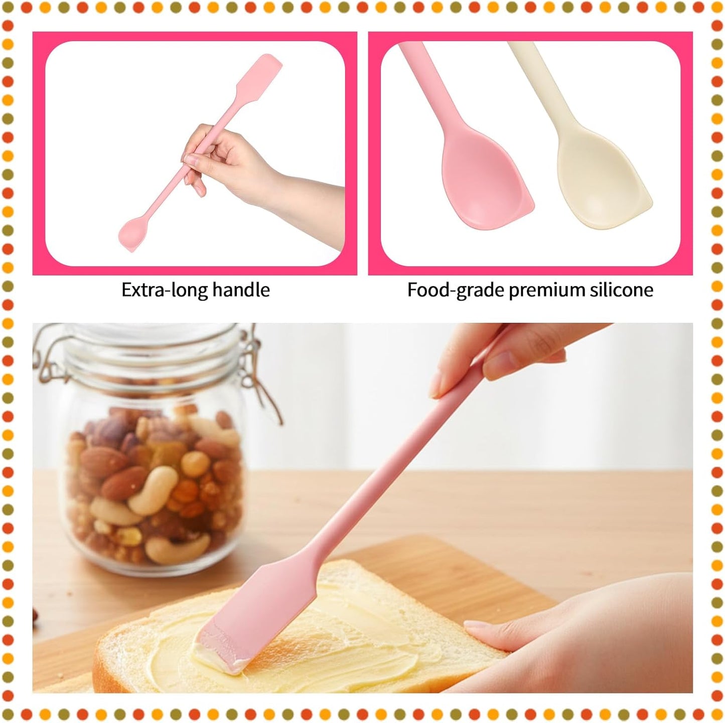 Espátula de silicona doble cabeza multifuncional para cocina y hogar