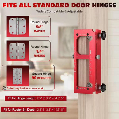 Kit plantillas bisagra puerta aluminio ajustable 2.5-5pulg