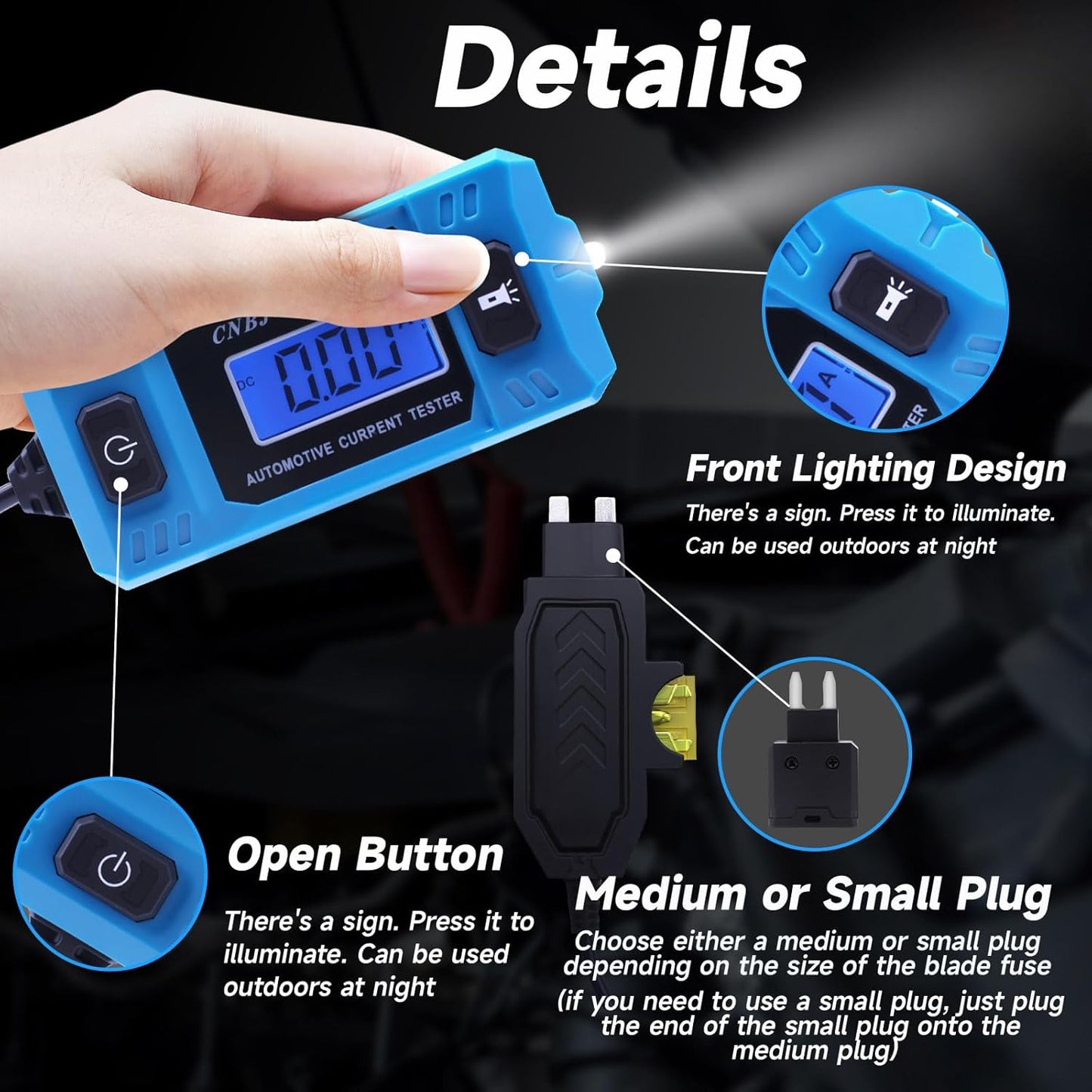 Probador circuito automotriz 20A 48V portátil