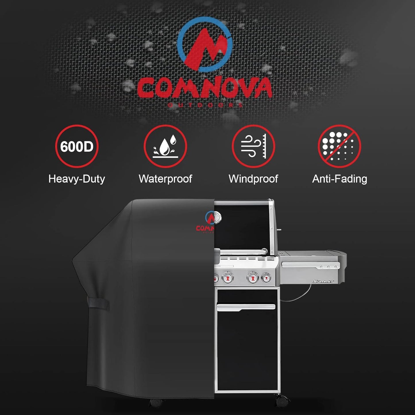 Cubierta BBQ 600D para Parrilla 72pulg Impermeable Weber