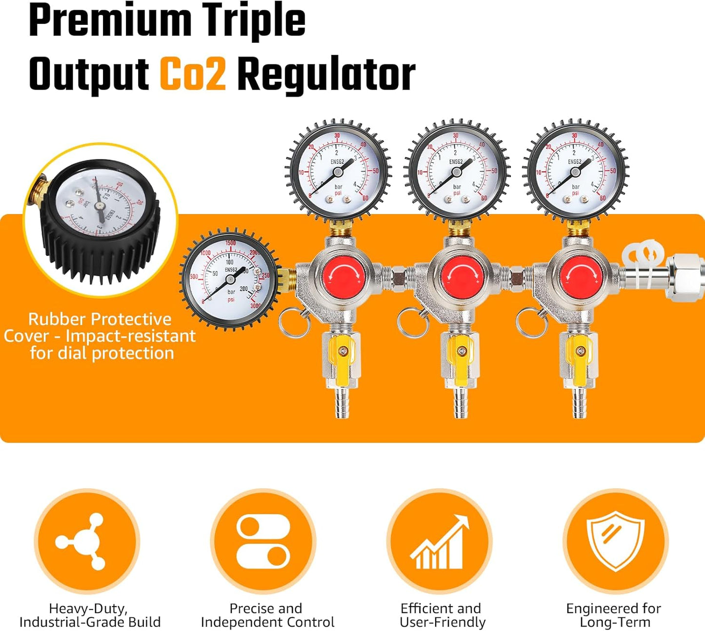 Regulador CO2 para Kegerator salida triple