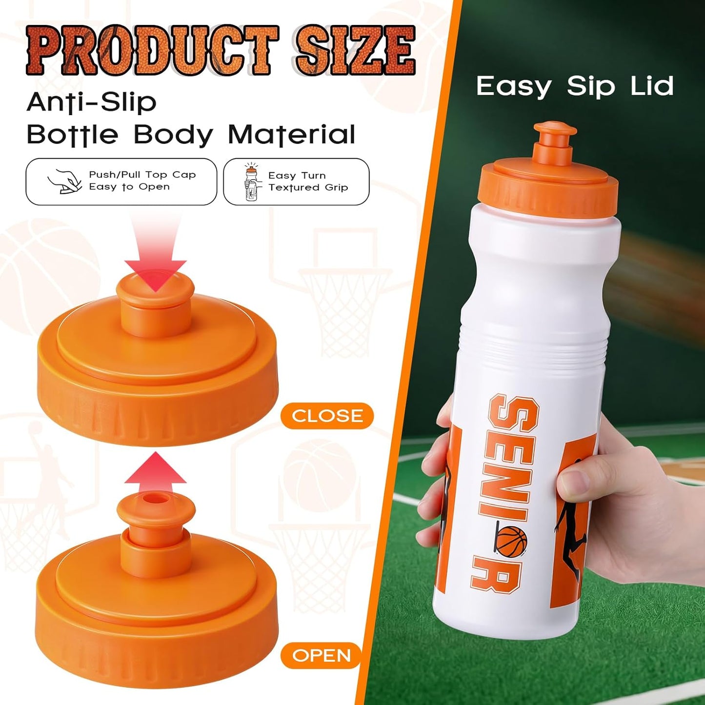 Botella de agua deportiva Talltalk reutilizable de 25 oz con tapa antifuga