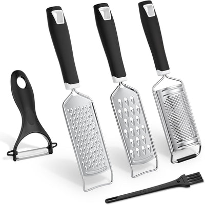 Set 5 Ralladores Queso Acero Inox para Parmesano Jengibre Ajo