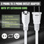 Adaptador 2 a 3 clavijas con cable extensión ignífugo 16 AWG