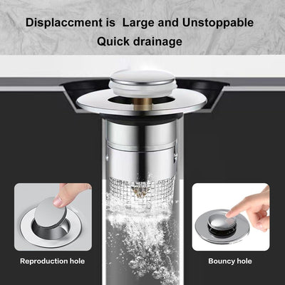 Colador fregadero baño 3en1 con canasta acero inox