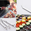 Brochetas acero inox 17pulg para barbacoa con bolsa 10 pzas