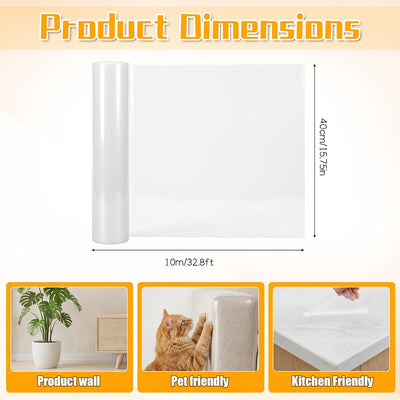 Papel adhesivo transparente 33x15.7pulg para cocina