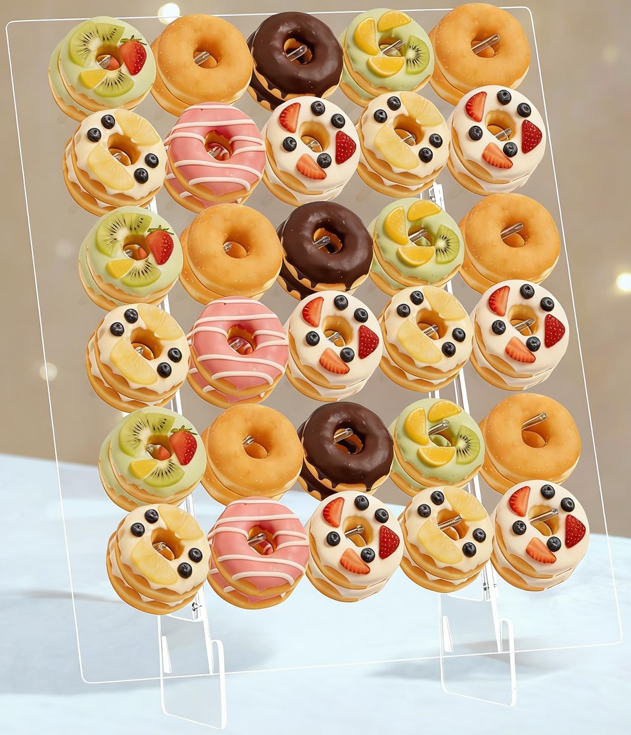 Soporte pared donas acrílico capacidad 60
