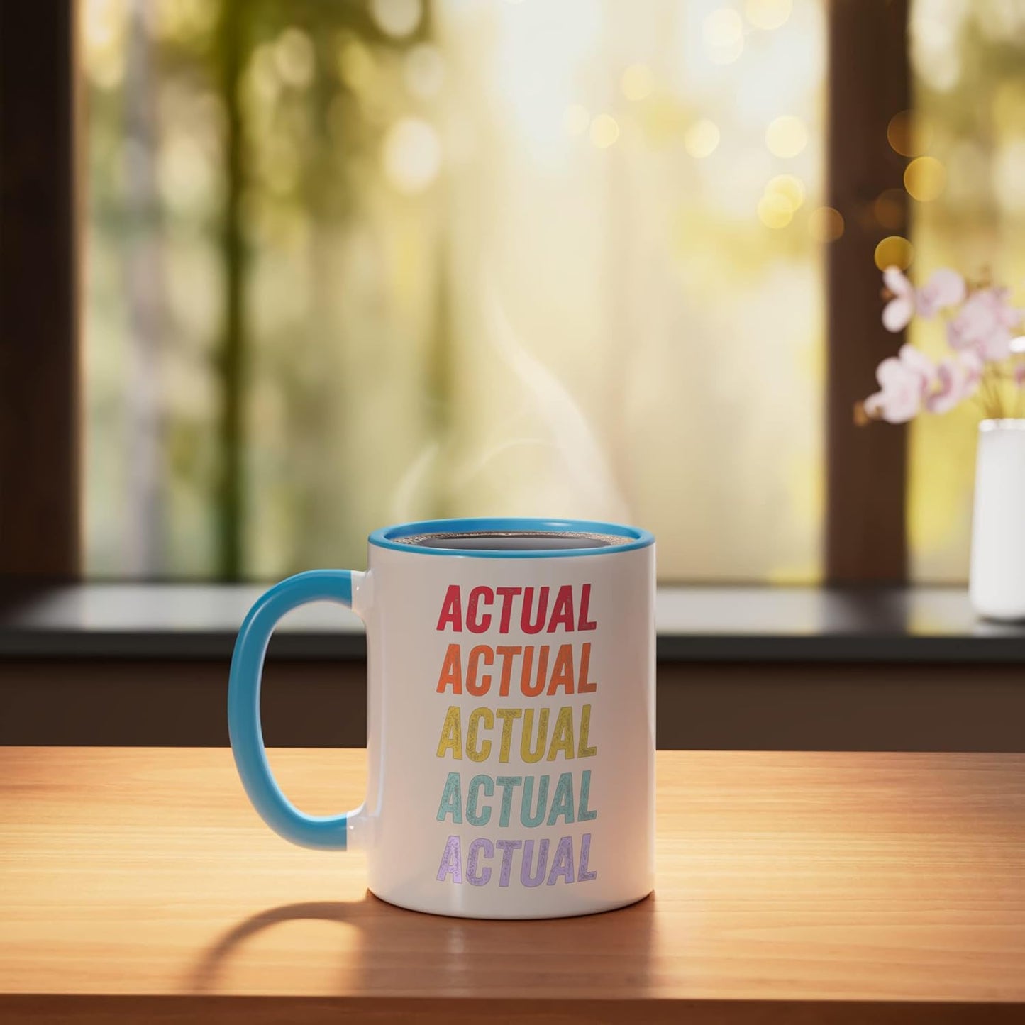 Taza cerámica Actual azul/blanco