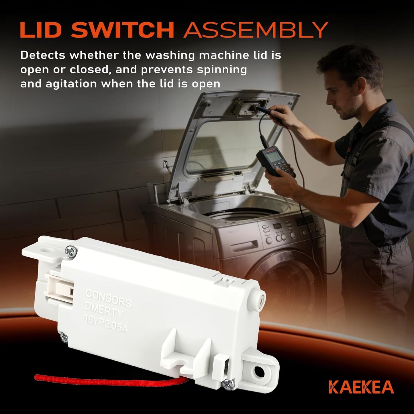 Repuesto interruptor cubierta lavadora compatible con LG