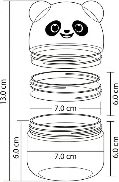 Tarro hermético 2 niveles 2.75x5pulg 13.5oz organizador mascotas