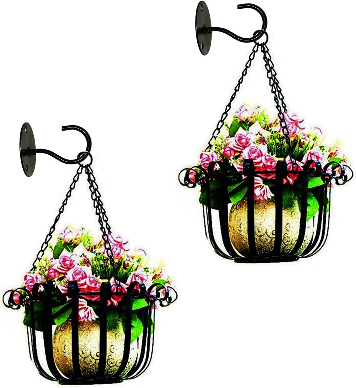 2 Ganchos techo soporte metal para plantas hierro colgar linternas