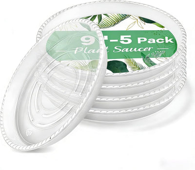 5 Pzas Platillos Plástico 9-15pulg para Macetas y Recogedor Agua